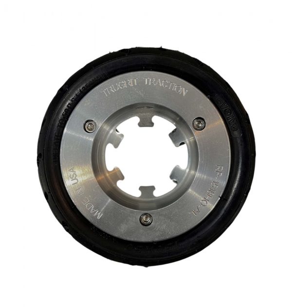 150mm Pneumatic Tire Rim Assembly - Complete tire assembly featuring a 150mm pneumatic tire mounted on a sturdy rim, suitable for a variety of sewer camera crawlers