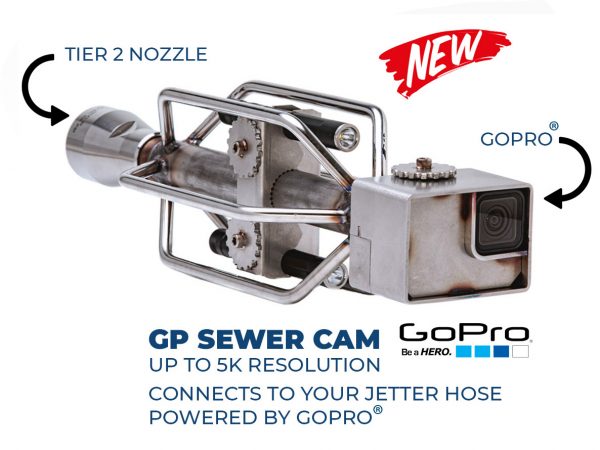 GP Sewer Cam - GoPro sewer camera with up to 5K resolution, designed to connect to a jetter hose for sewer inspection